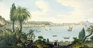 Uitzicht op de baai van Napels en Vesuvius, plaat III uit Sir William Hamiltons Campi Phlegraei (supplement), 1779